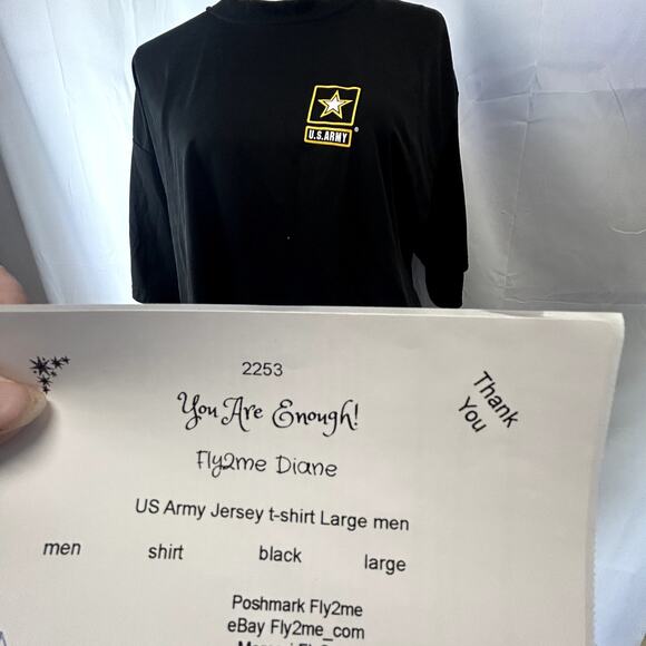 U.S. Army Jersey t-Shirt Size Large black with gold and white  Short sleeve - Picture 8 of 9